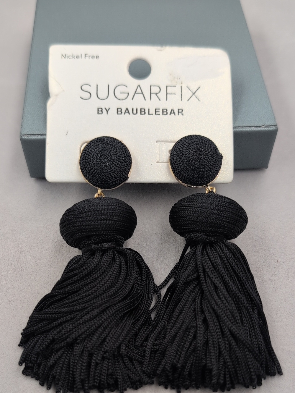 Sugarfix by BaubleBar Black Tassel Drop Earrings